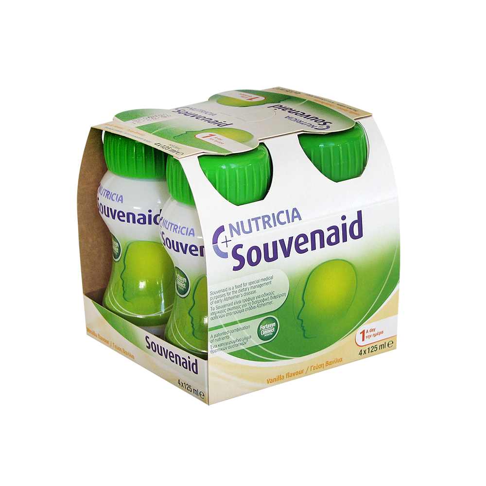SOUVENAID - Τρόφιμο για ειδικούς ιατρικούς σκοπούς με γεύση βανίλια - 4x125ml